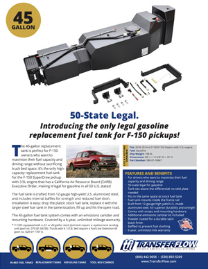 In-bed Auxiliary Fuel Tanks